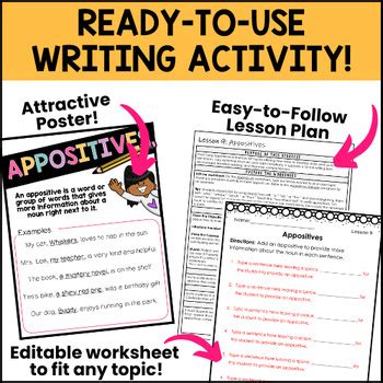Image result for Writing Revolution Appositive Worksheet