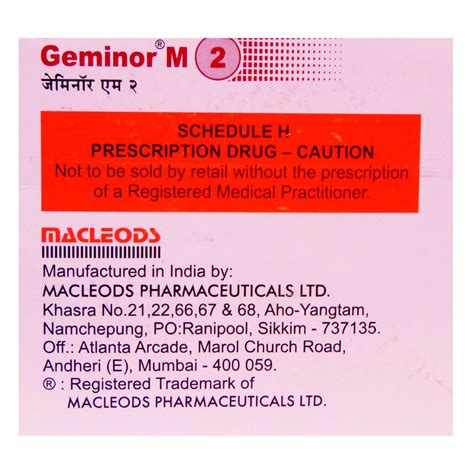 Geminor M 2 Tablet | Uses, Side Effects, Price | Apollo Pharmacy