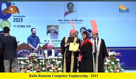 Students being awarded Gold Medals from Honorable President of India