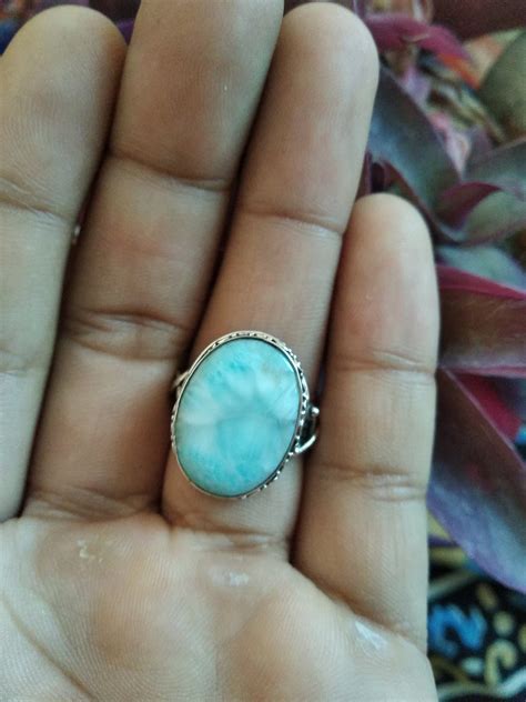 Buy Natural Larimar Ring Sterling Silver Dominican Republican Online in ...