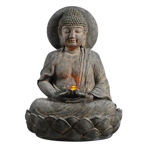 Teamson Home Buddha Outdoor Waterfall Fountain with India | Ubuy