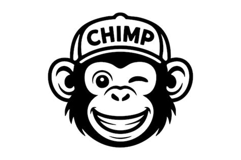 Winking chimp monkey cartoon with cap | Premium Vector