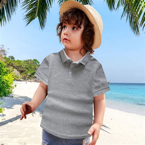Boys' Pique Polos with Short Sleeve Casual Collared Shirts School ...