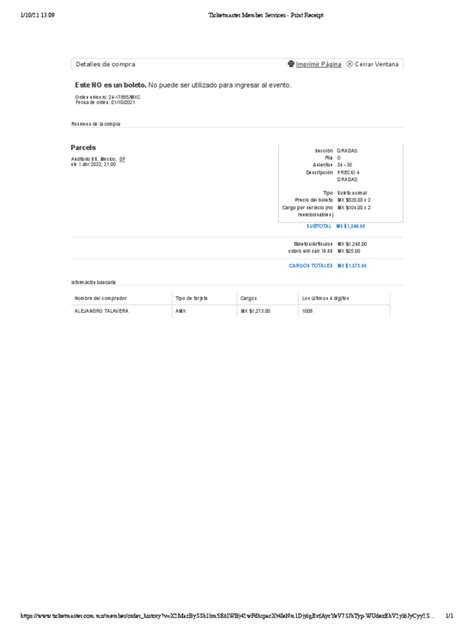 Image result for Ticketmaster Receipt