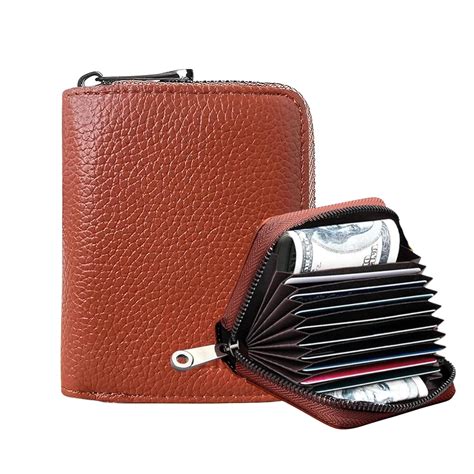 OFIXO 10 Slots Brown Unisex Leatherite Wallet with Zipper | RFID ...