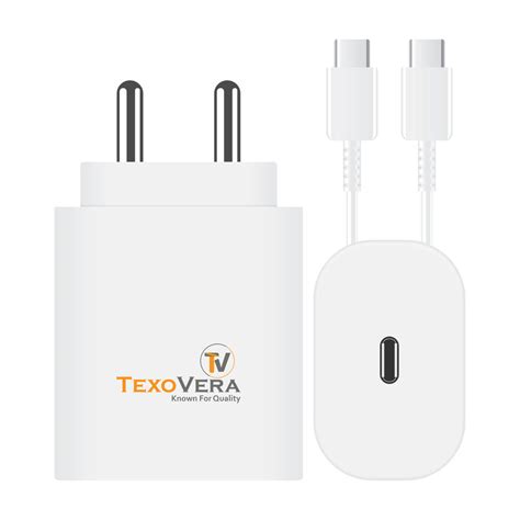 Buy TexoVera Samsung Charger 25w Charging Speed With (Type C to C Cable ...