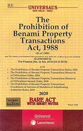 Buy The Prohibition of Benami Property Transactions Act, 1988 - Bare ...