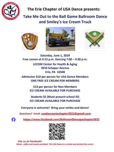 Take Me Out to the Ball Game Social Ballroom Dance and Smileys Ice ...