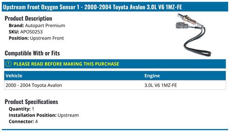 Image result for 2003 Toyota Avalon O2 Sensor Code