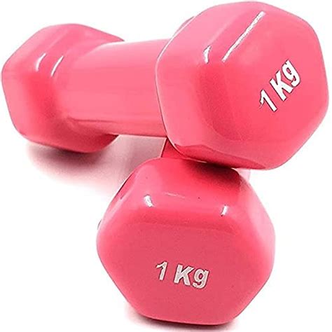 Buy PW FUSION Vinyl Dumbbell 1 kg each (Set of 2) Fitness Gym Exercise ...