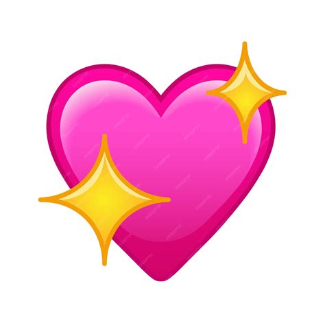 Premium Vector | Sparkling heart large size of emoji romance icon