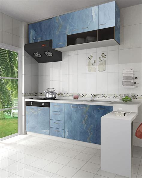 KASHIVAL Blue Marble Kitchen Wallpaper Diy Pvc Shelf Liner, Furniture ...