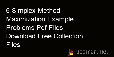Image result for Simplex Method Maximization Example Problems 2 Slack Variables