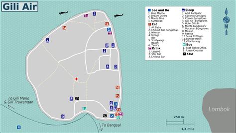 Map Of Bali And Gili Air