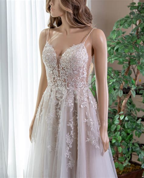 Spaghetti Strap Lace Wedding Dress Bridal Gown Lace Bridal Dress Lace Bridal Gown Lace Wedding ...