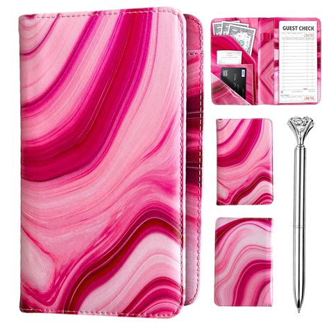 9 Pocket Server Book w/Diamond Pen, Waitress Book w/Money Pocket and ...