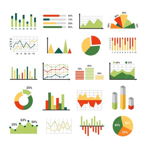 Infographic elements graph chart and bar flat business presentation ...