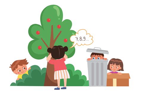 Children playing hide and seek cartoon vector 17678968 Vector Art at ...