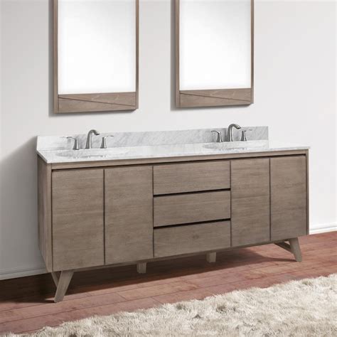 Avanity Coventry 73-in Gray Teak Undermount Double Sink Bathroom Vanity ...