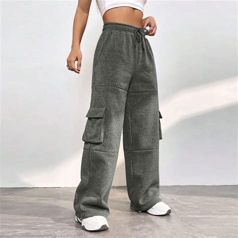 Cargo Sweatpants Women Baggy High-Waist Womens Cinched Sweatpants Comfy ...
