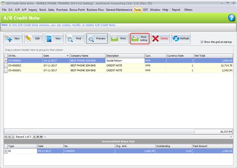 Image result for AutoCount Credit Note