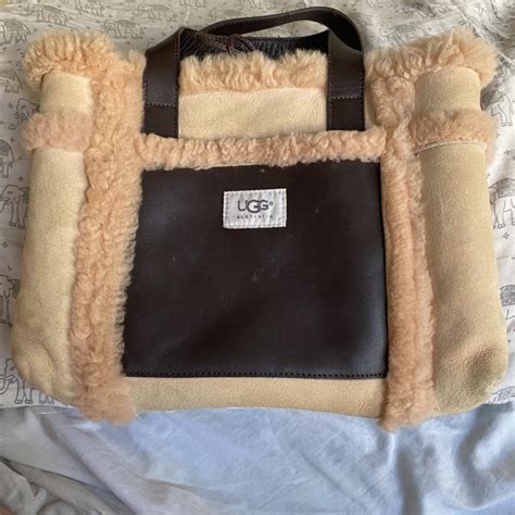 Ugg Pink Shearling purse super cute. Some light dust... - Depop