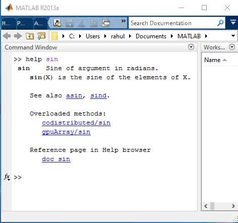 Image result for MATLAB Help Command