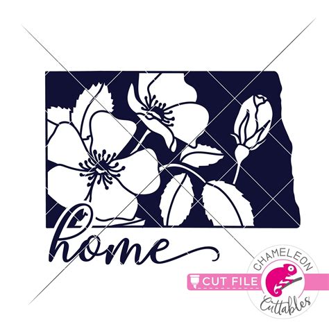 North Dakota state flower Prairie Rose home svg png dxf eps jpeg ...