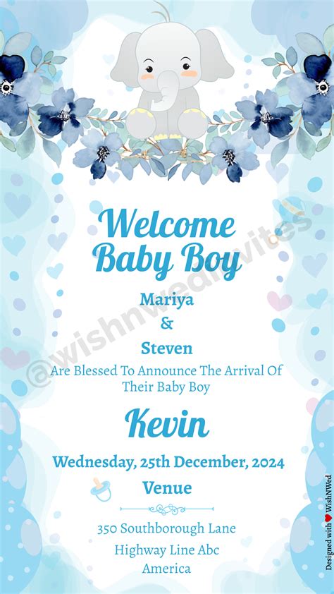 Baby Boy Birth Announcement Video Templates - WishNWed