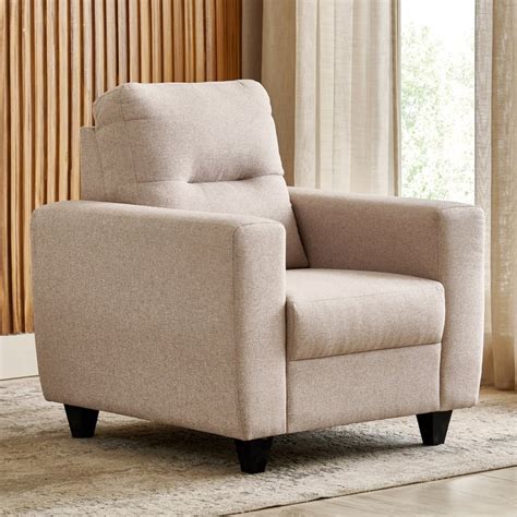 Buy Helios Kayin Fabric 1-Seater Sofa - Beige from Home Centre at just ...