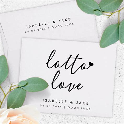 Lotto Love | Lottery Ticket Minimalist Wedding Envelope | Zazzle ...