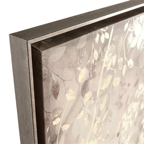 Framed Gold Leaf Canvas Wall Art, 40"