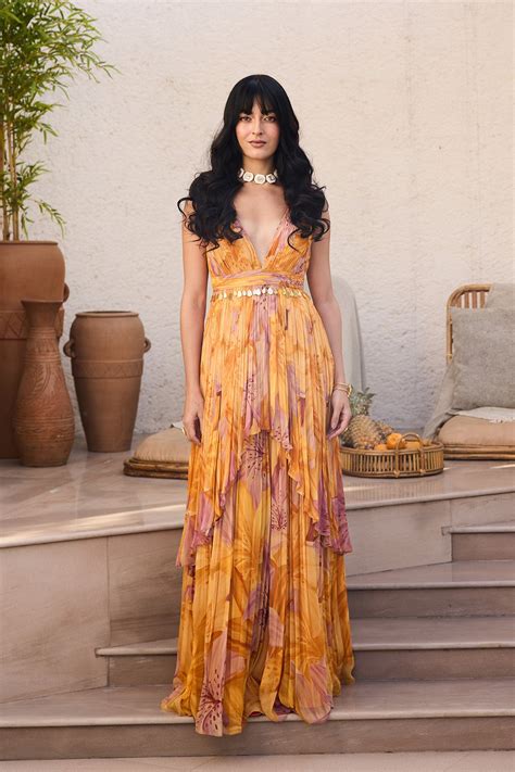 Sunlit Lily Printed Dress