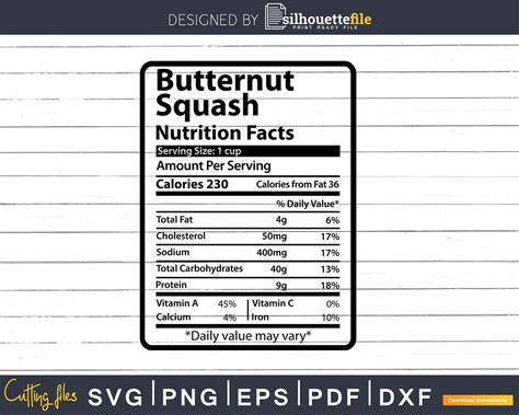 Butternut Squash Nutrition Label Store Brand Butternut Squash, With