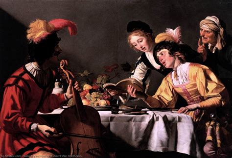 Paintings Reproductions The Concert, 1626 by Gerard Van Honthorst ...