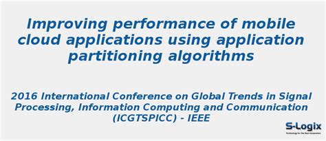 Performance of mobile cloud applications using application | S-Logix