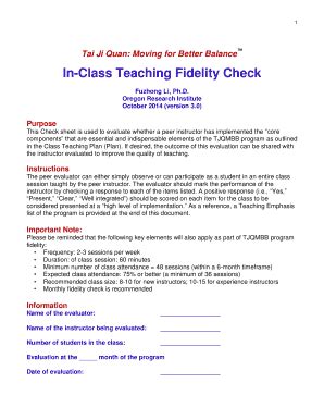 Fillable Online In-Class Teaching Fidelity Check - btjqmbbbborgb Fax ...