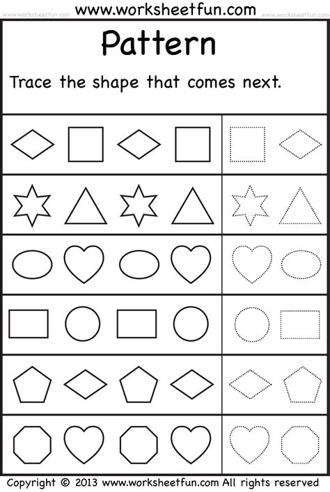 Pattern Worksheets For Preschool