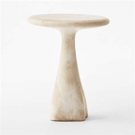 Espira Round Cream Marbled Resin Side Table + Reviews | CB2 Canada