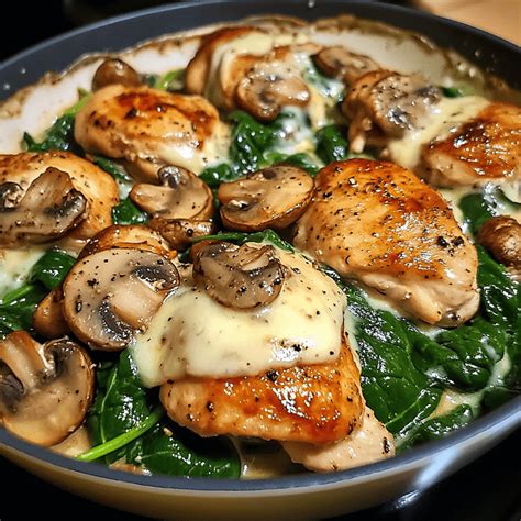 Chicken, Spinach, and Mushroom Recipe | Recipe in 2025 | Chicken dishes ...