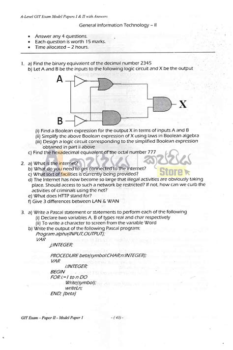 GIT | English medium Past Papers, Model Papers and answers (2005 – 2024 ...