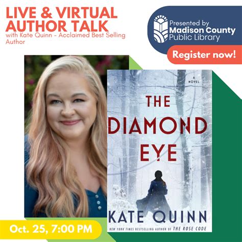 The Diamond Eye: Author Talk with Kate Quinn - Live & Virtual | Madison ...