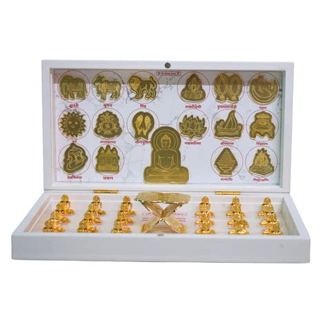 Buy Jainkart Jain 24 Tirthankar and 16 Swapna for Digamber Jain Golden ...