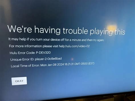 Image result for Hulu Error Code Dev 320
