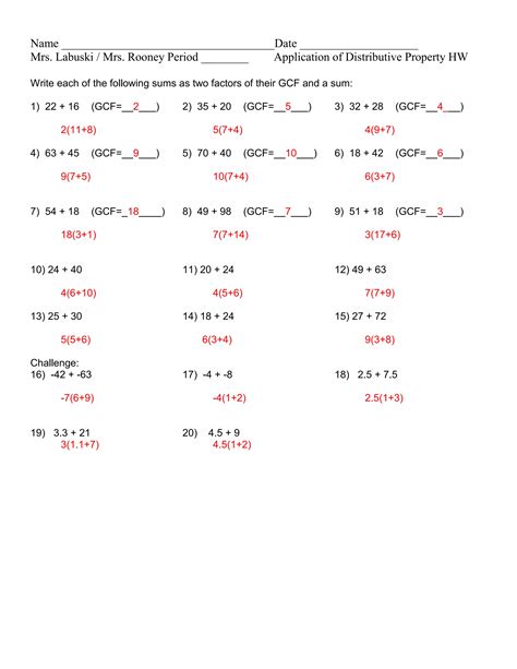 Image result for Distributive Property Using GCF