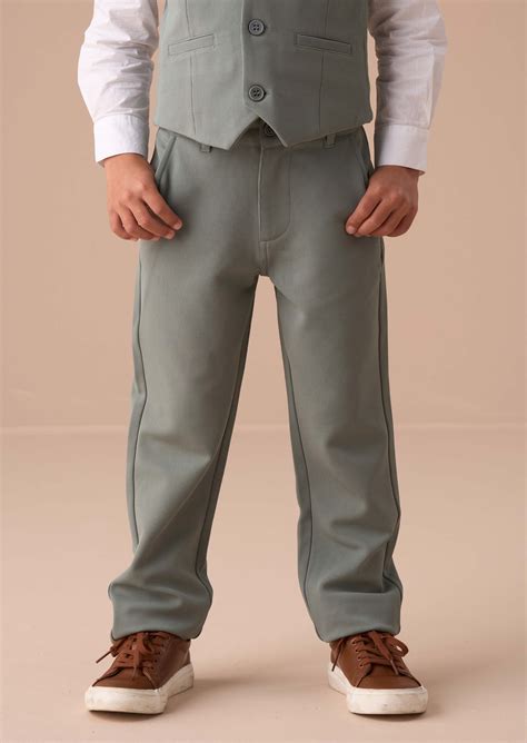 Angel & Rocket Boys Self Textured Green Trousers