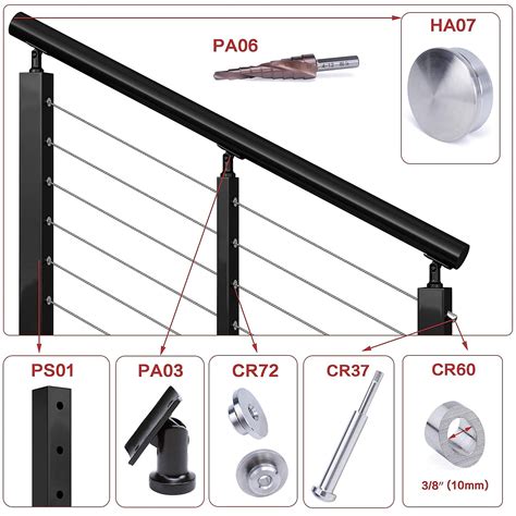 Buy Muzata 6.6ft Round Handrail for Cable Railing Deck Stair Indoor ...