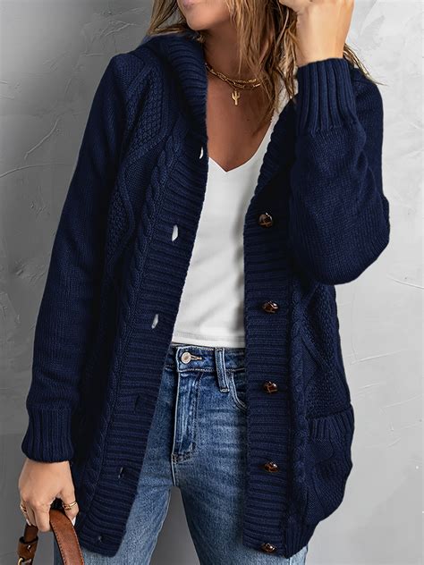 Womens Navy Cardigan Sweater