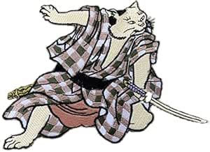 Japan Import Wappen-ya Dongri Cat Samurai Embroidered Patch Iron on Sew ...