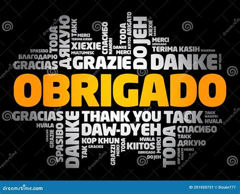 Obrigado (Thank You in Portuguese) Word Cloud Stock Illustration ...